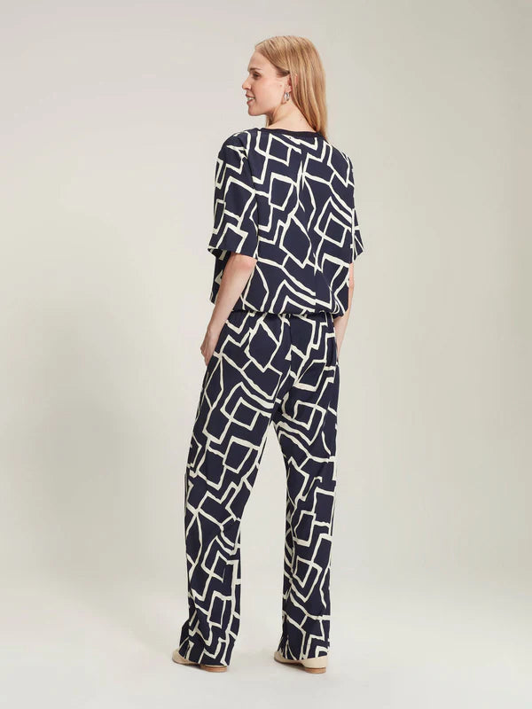 Sills Dea Print Top - Navy