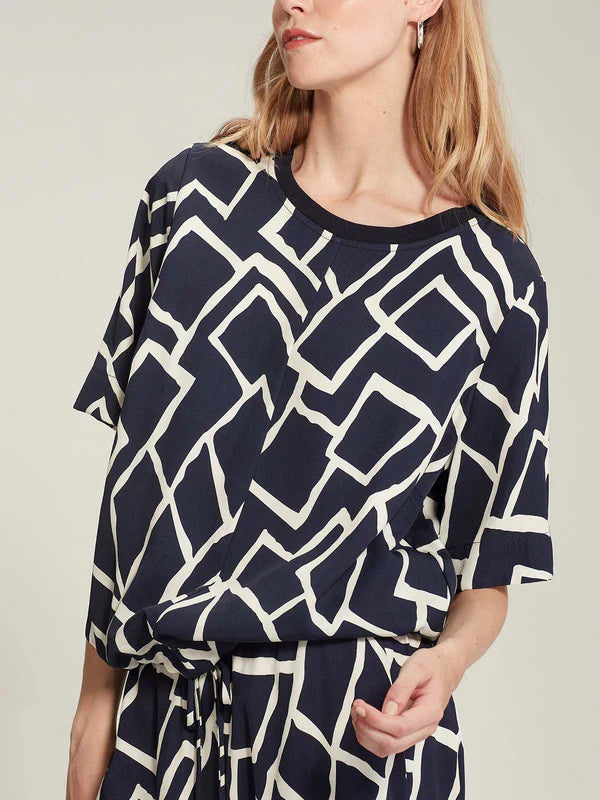 Sills Dea Print Top - Navy