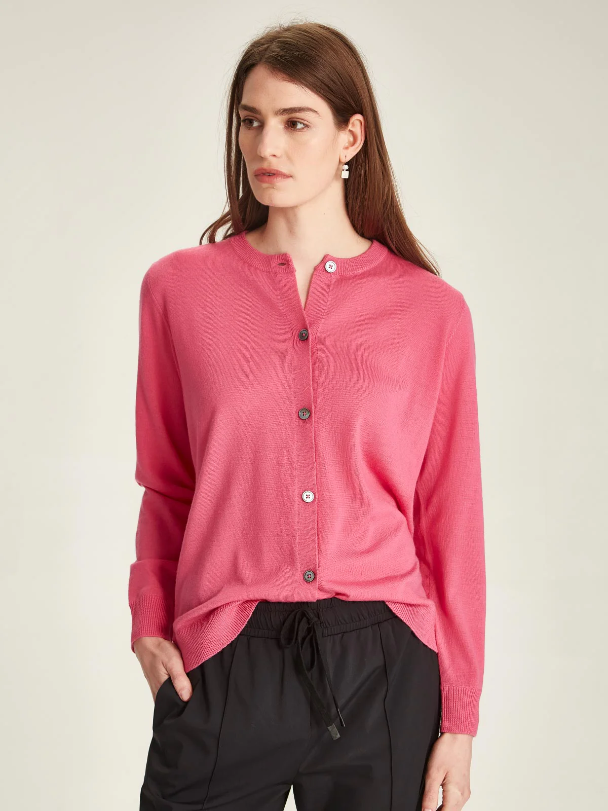 Sills Alby Merino Cardigan - Berry Pink