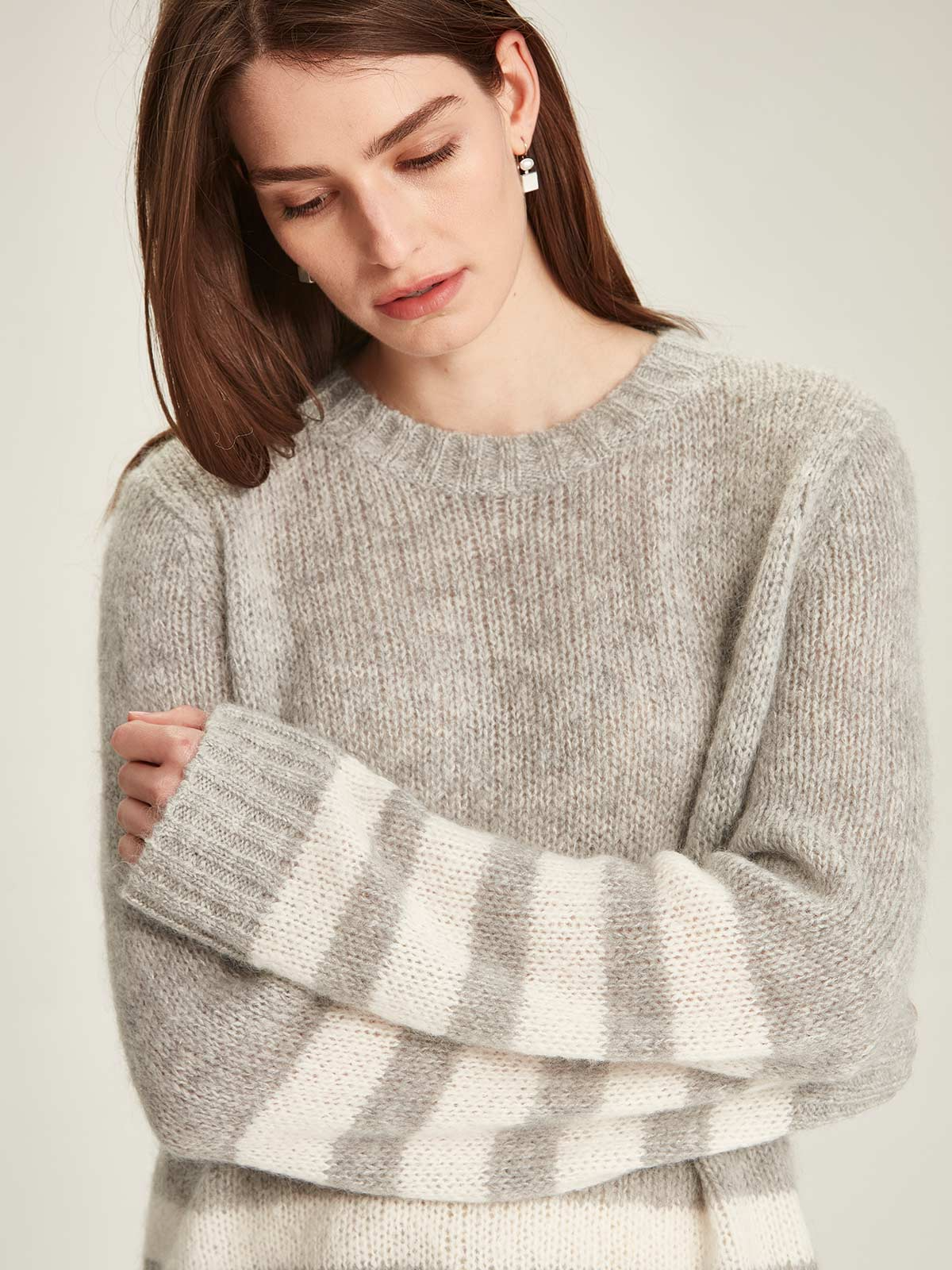 Sills Aspen Striped Sweater - Silver Birch/Polar