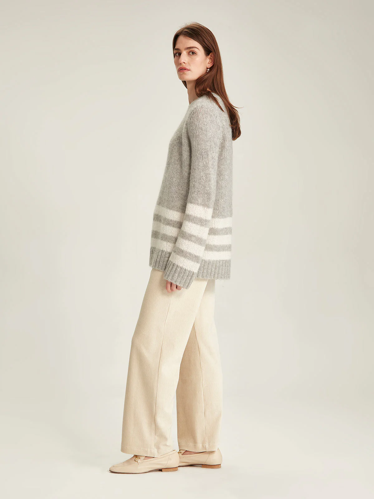 Sills Aspen Striped Sweater - Silver Birch/Polar