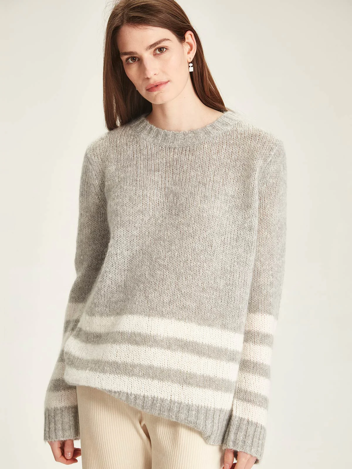 Sills Aspen Striped Sweater - Silver Birch/Polar