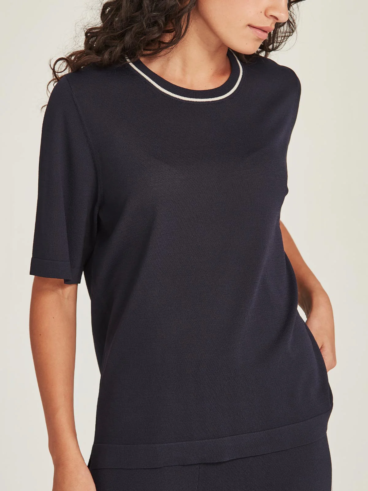 Sills Gemma Knit Tee - Navy