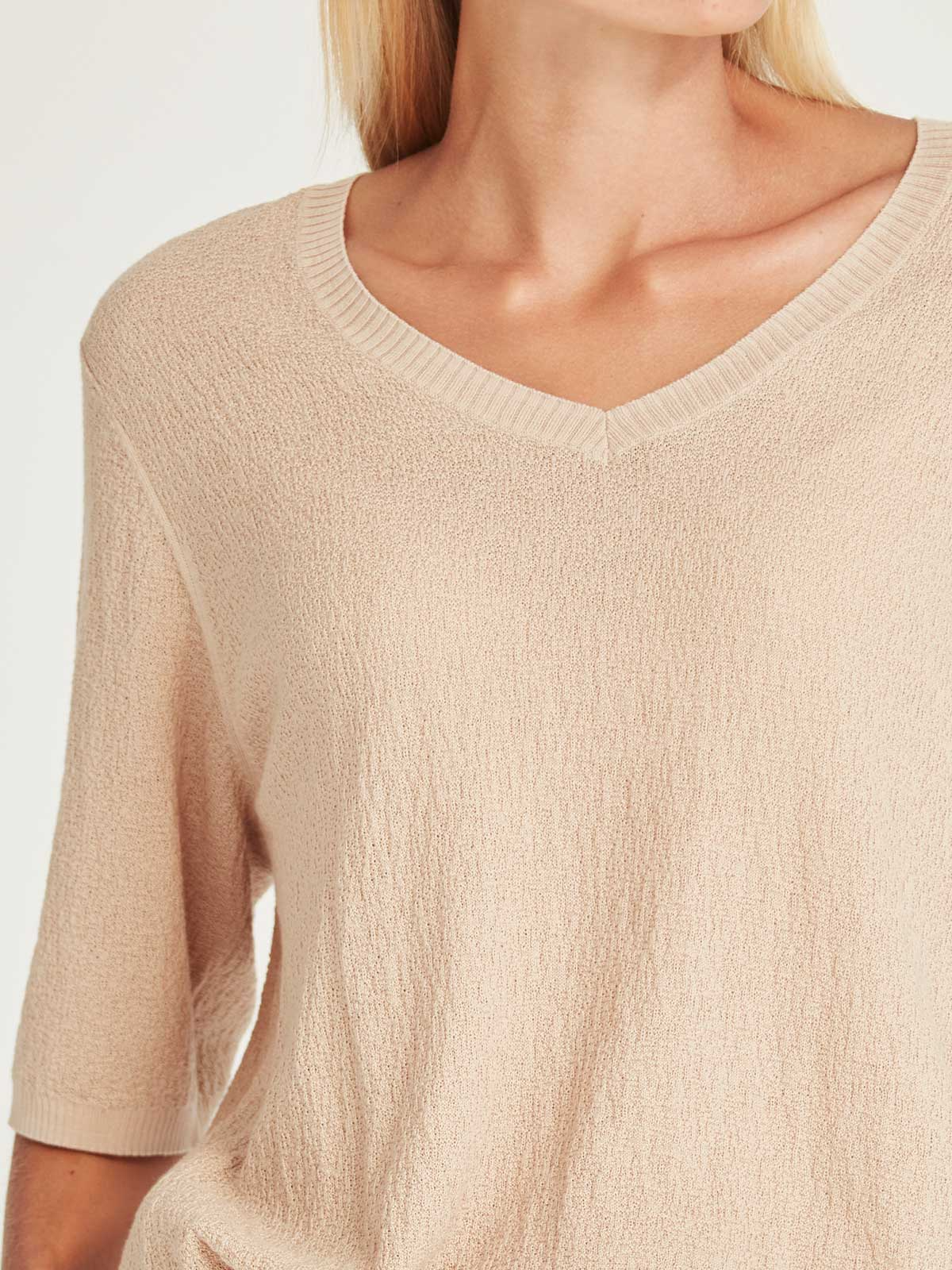 Sills Vera Boucle V Neck - Sand