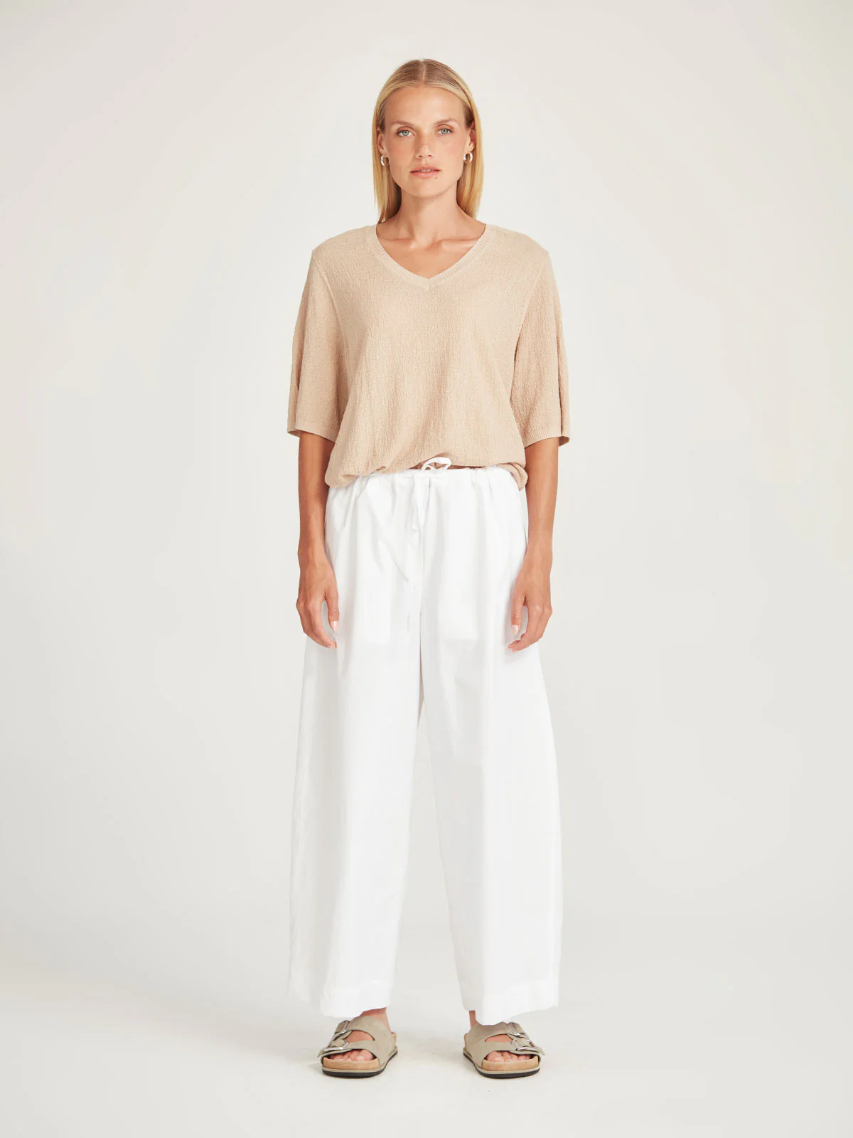 Sills Vera Boucle V Neck - Sand