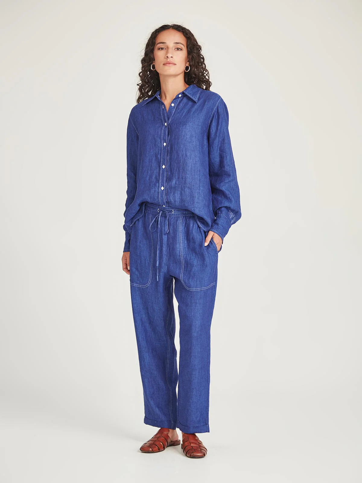 Sills Princeton Linen Shirt - Iris