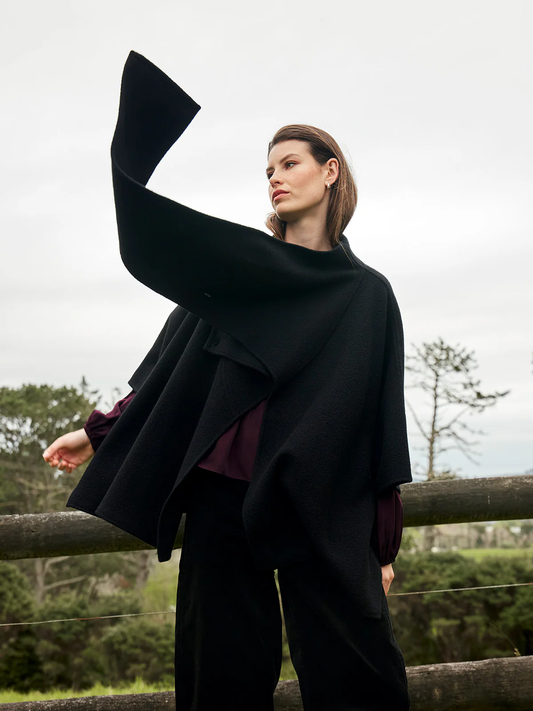 Sills Tilly Wool Cape - Black