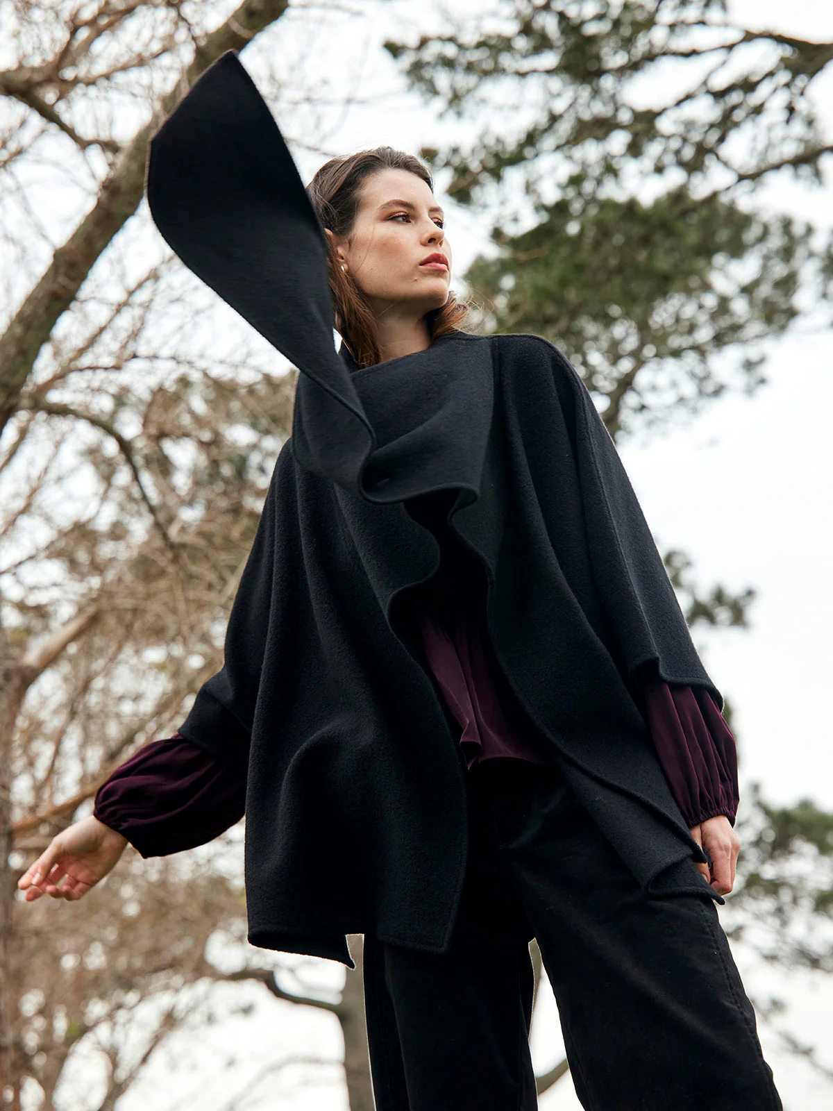 Sills Tilly Wool Cape - Black