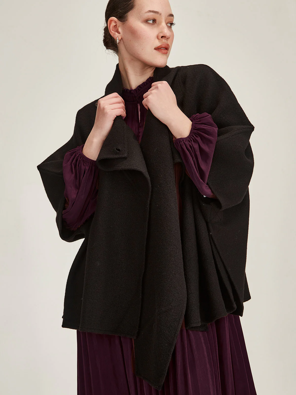 Sills Tilly Wool Cape - Black