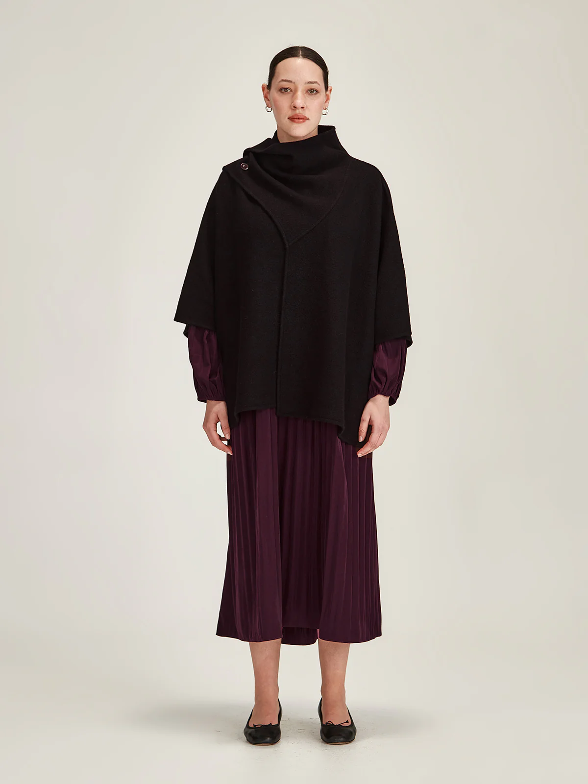 Sills Tilly Wool Cape - Black