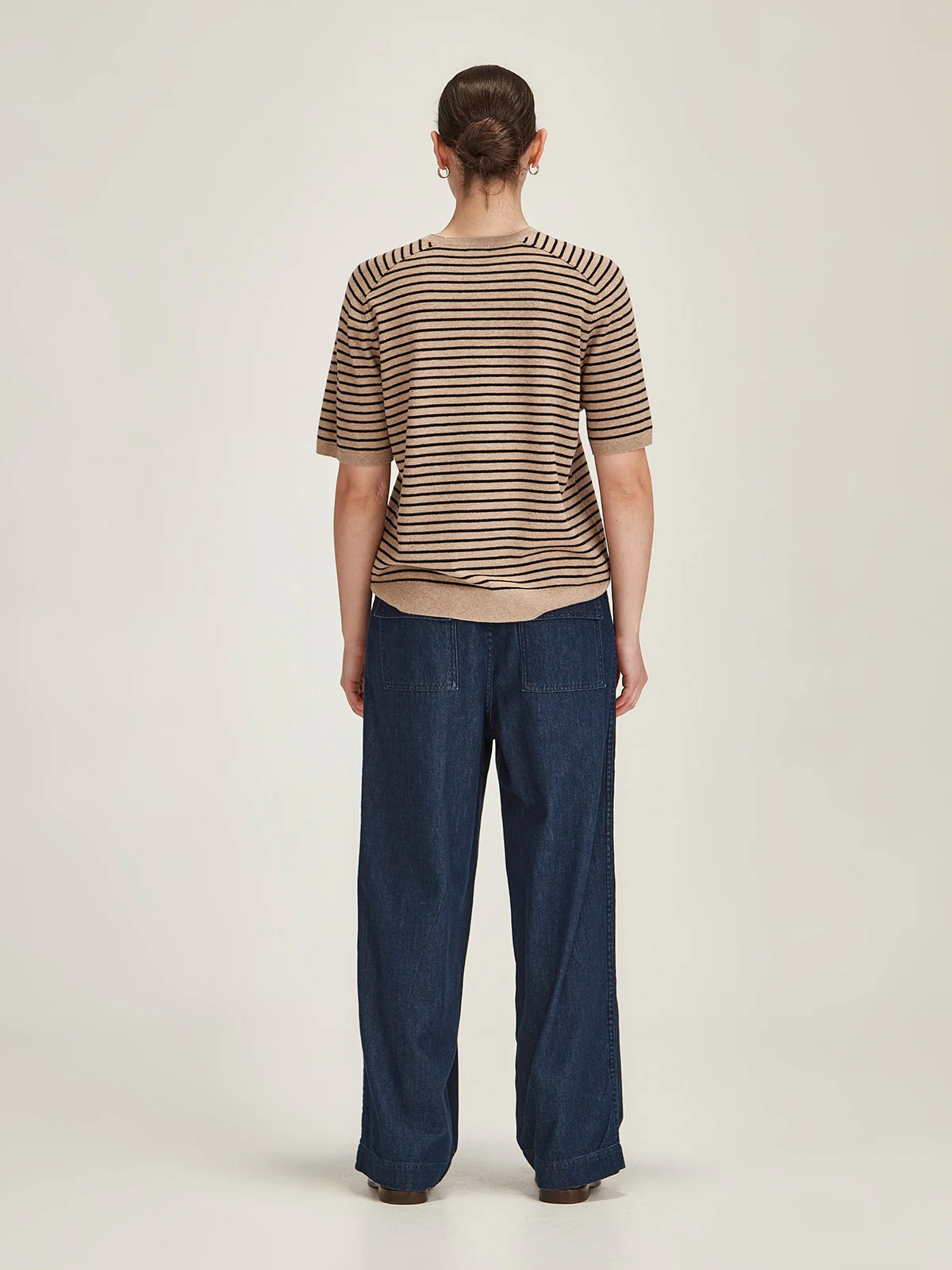 Sills Cecilia Stripe Knit Tee - Oatmeal/Navy
