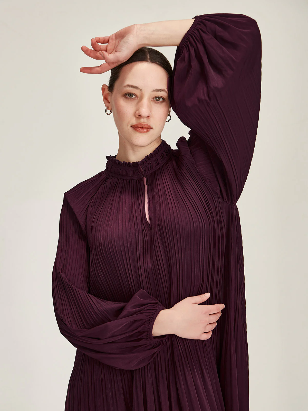 Sills Jojo Pleat Dress - Plum