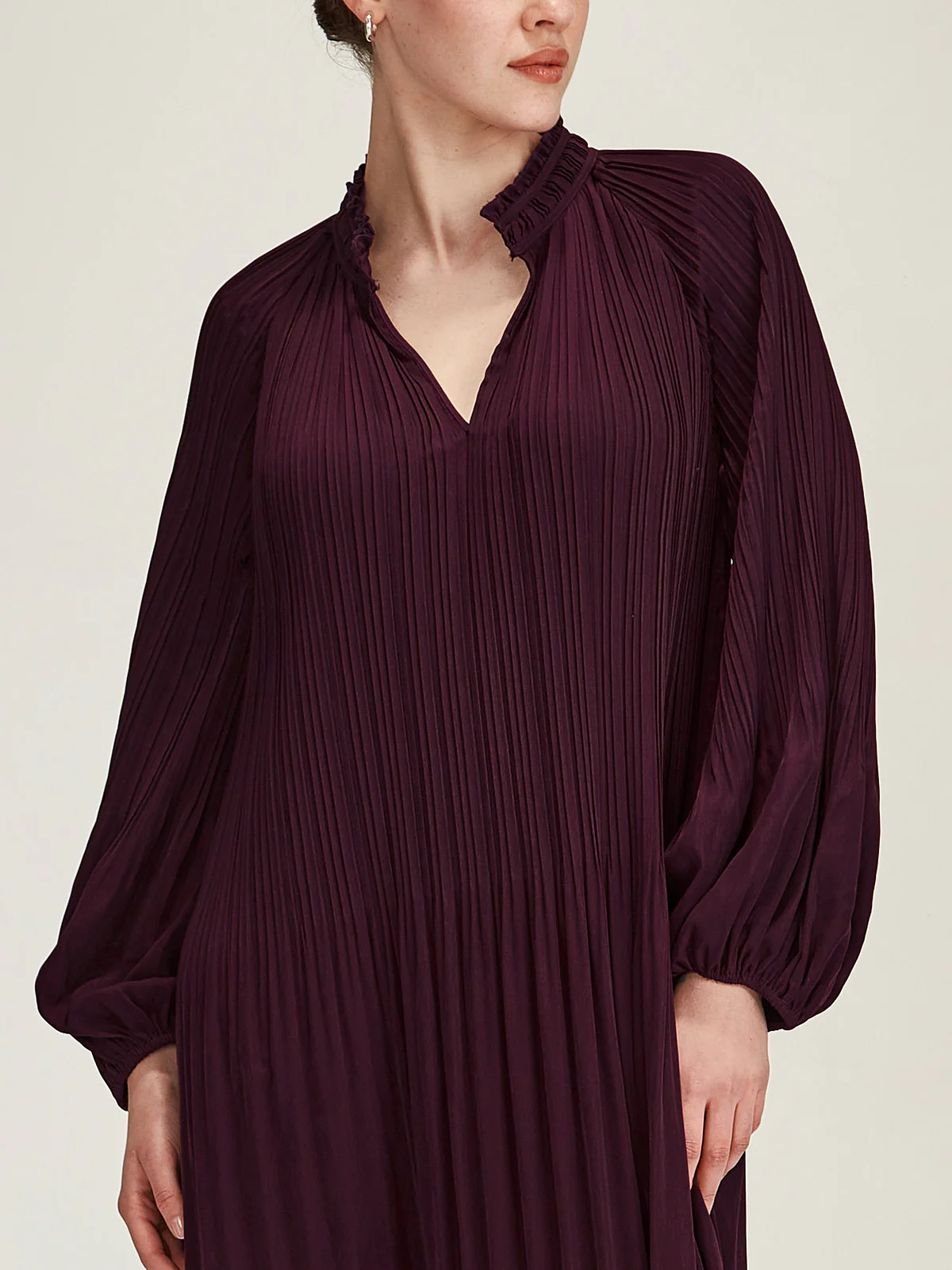 Sills Jojo Pleat Dress - Plum