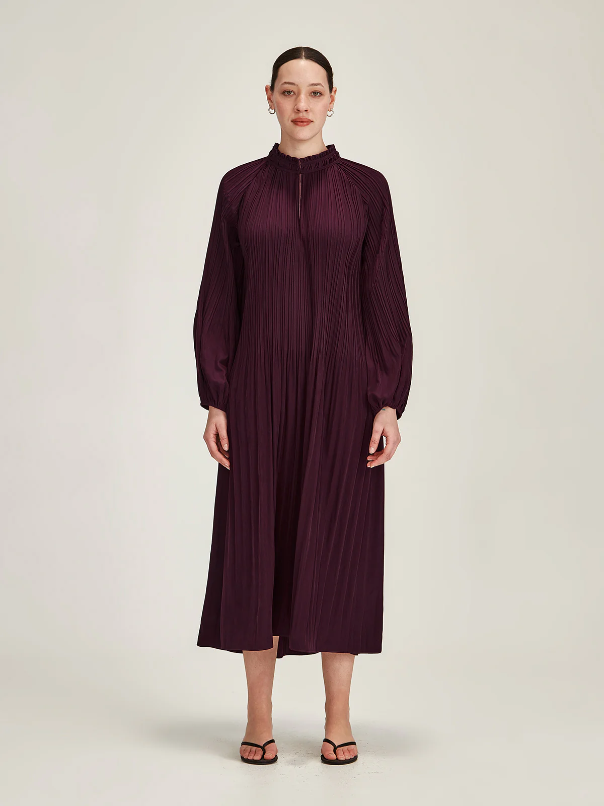 Sills Jojo Pleat Dress - Plum