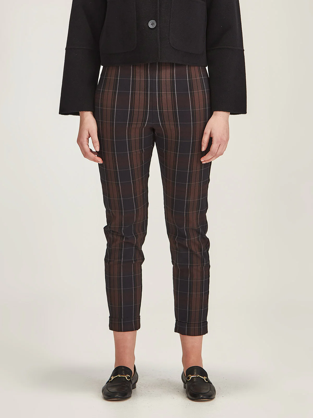 Sills Plaid Hepburn Pant - Chocolate Plaid