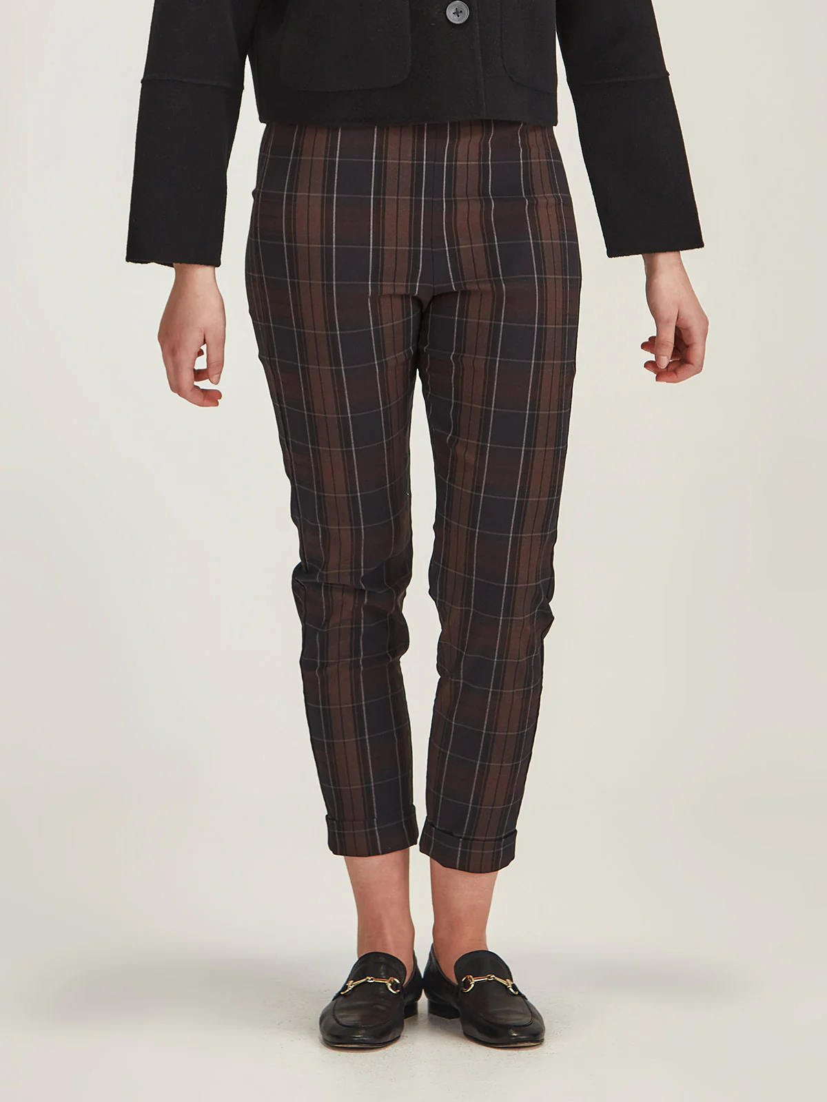Sills Plaid Hepburn Pant - Chocolate Plaid