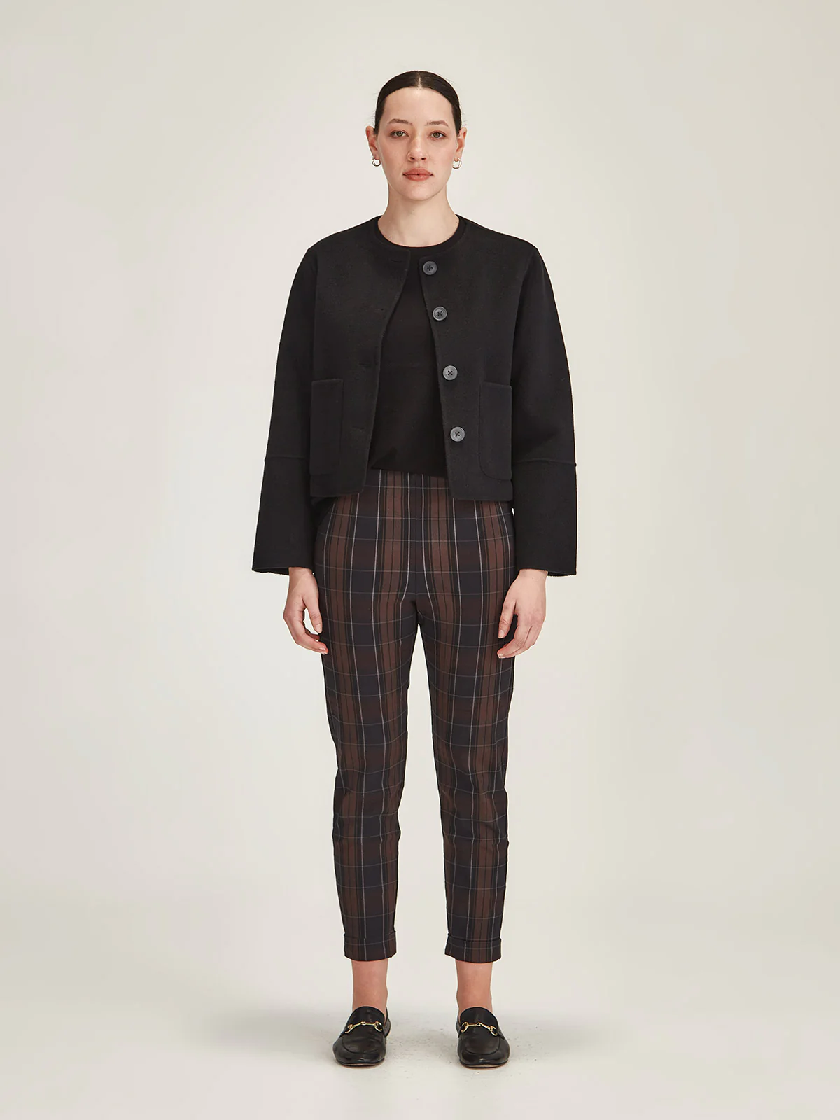 Sills Plaid Hepburn Pant - Chocolate Plaid