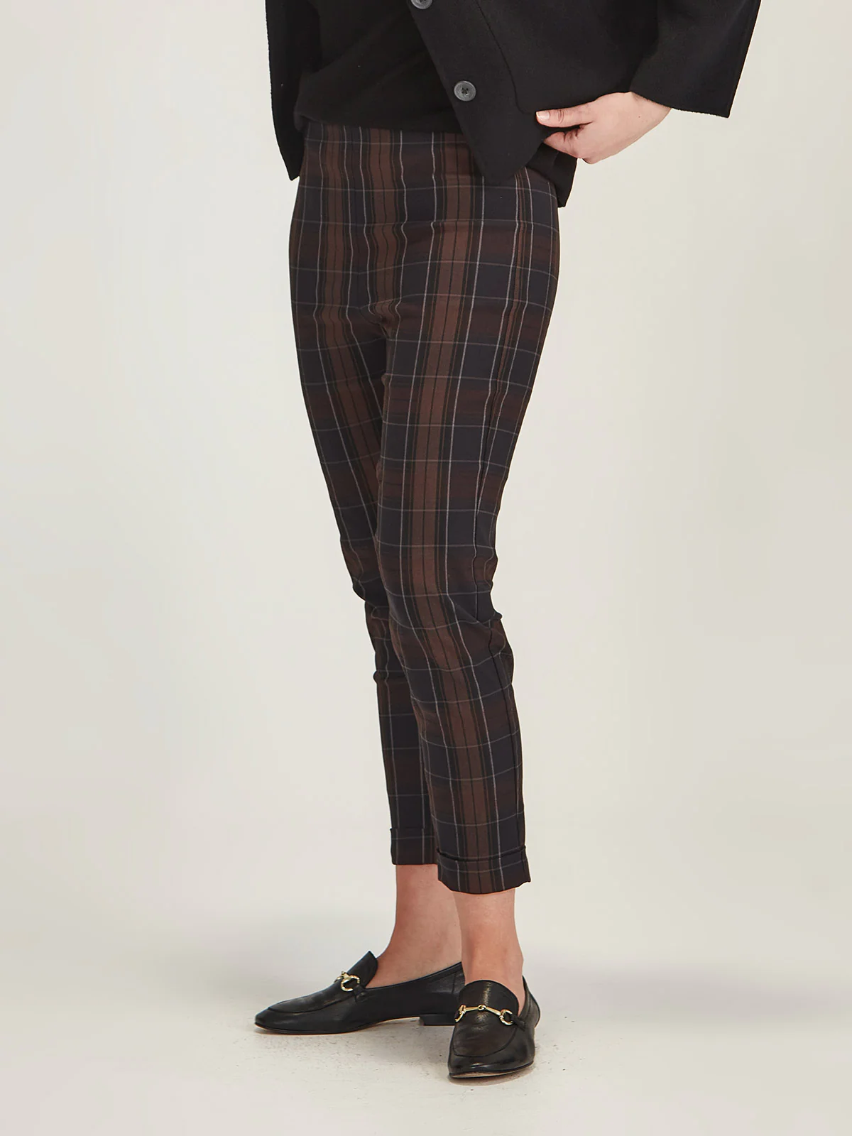 Sills Plaid Hepburn Pant - Chocolate Plaid
