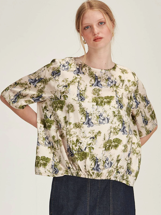 Sills Vera Print Top - Moss Print