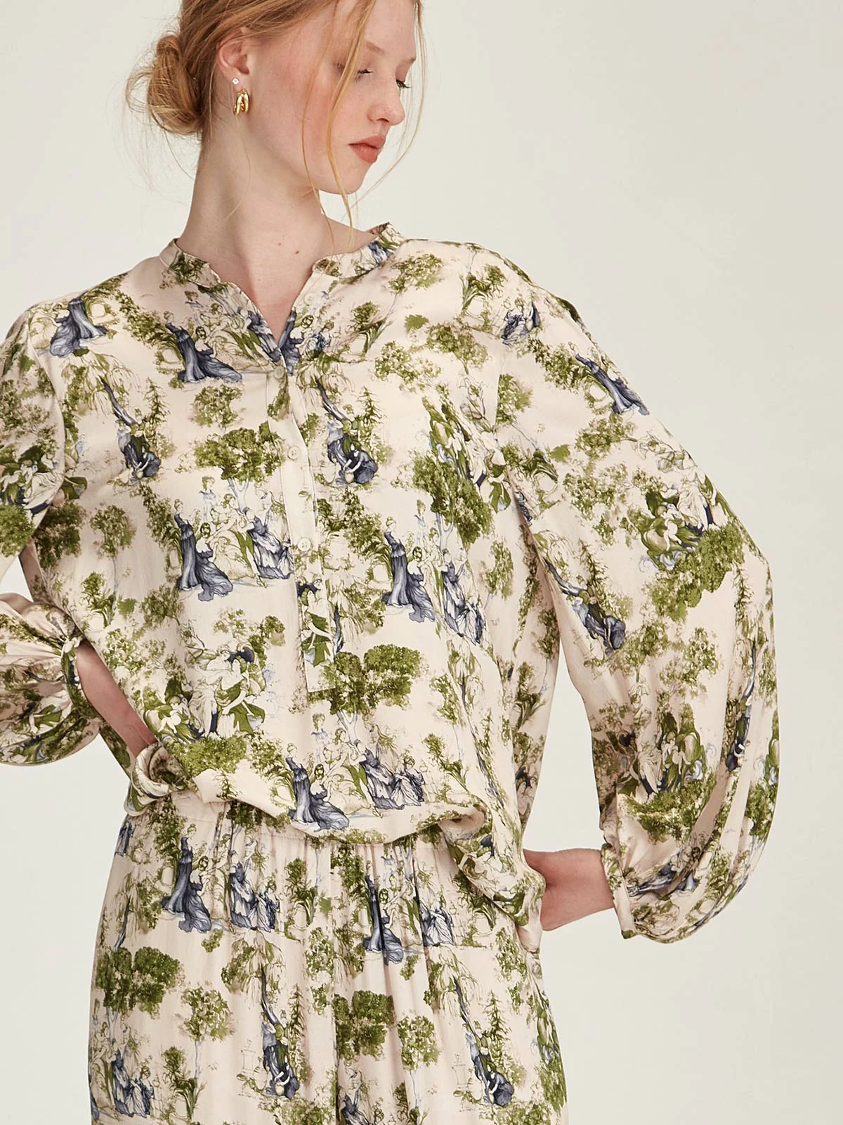 Sills Adora Print Shirt - Moss Print