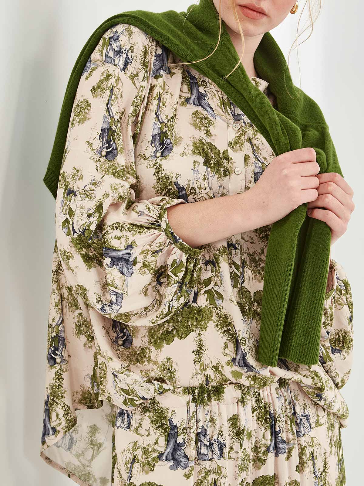 Sills Adora Print Shirt - Moss Print