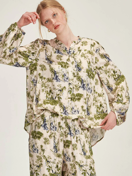 Sills Adora Print Shirt - Moss Print