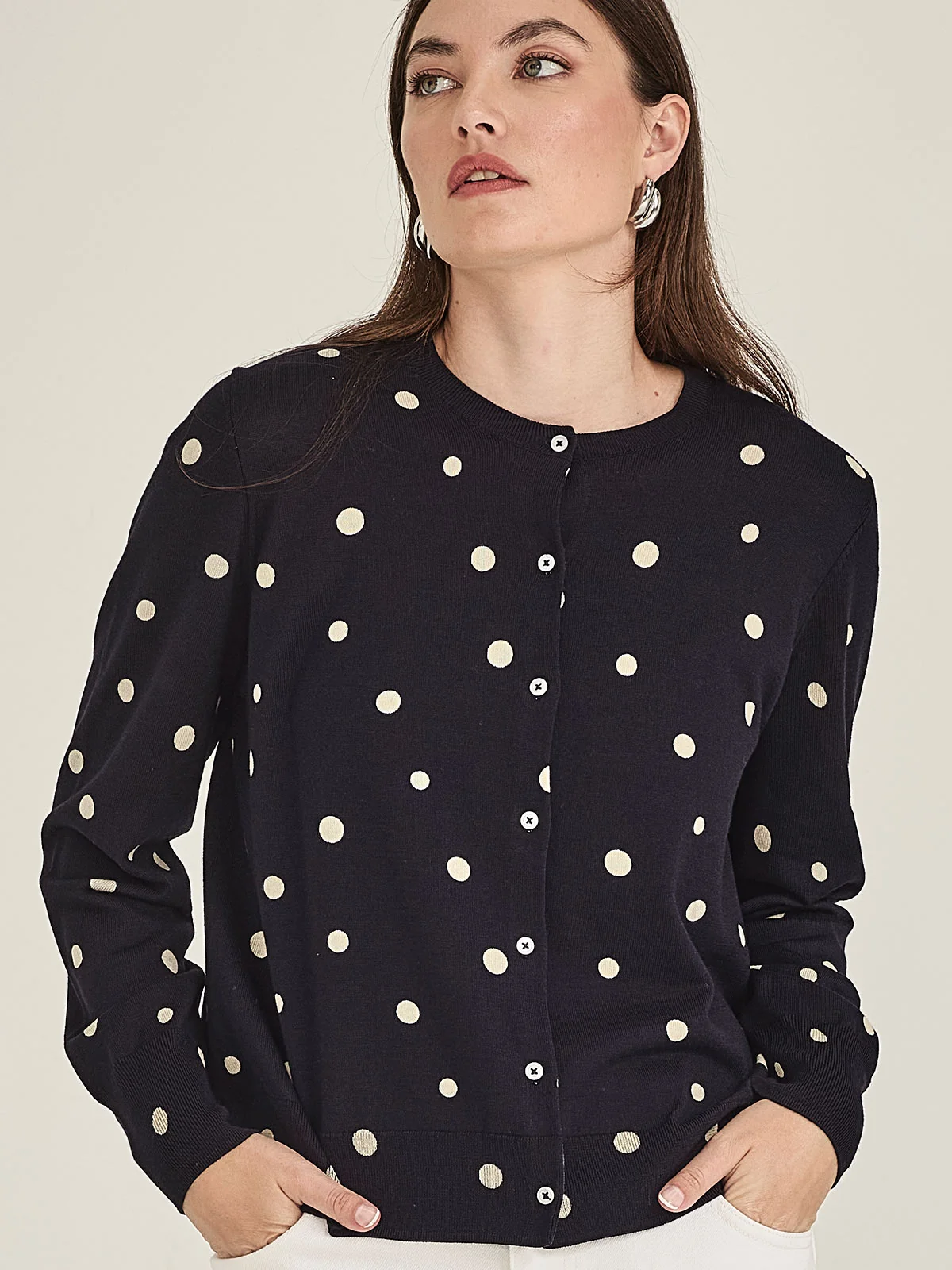 Sills Kaia Spot Cardigan - French Navy/Chalk