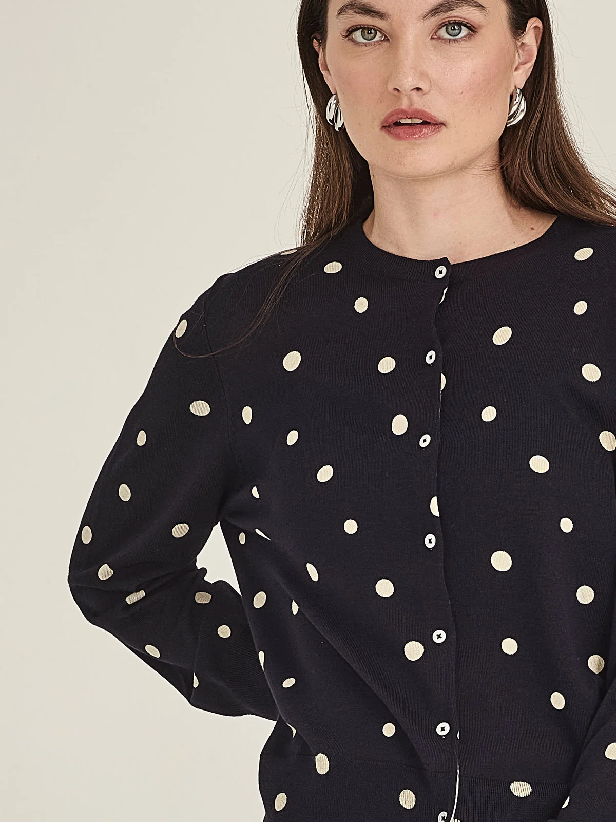 Sills Kaia Spot Cardigan - French Navy/Chalk