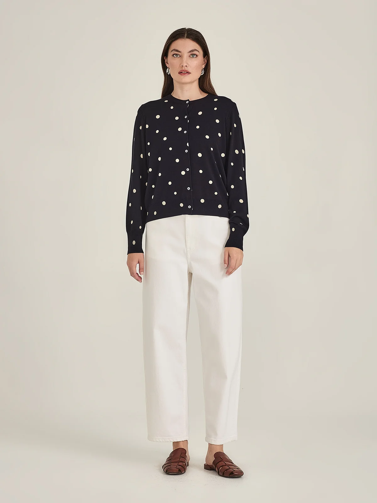 Sills Kaia Spot Cardigan - French Navy/Chalk