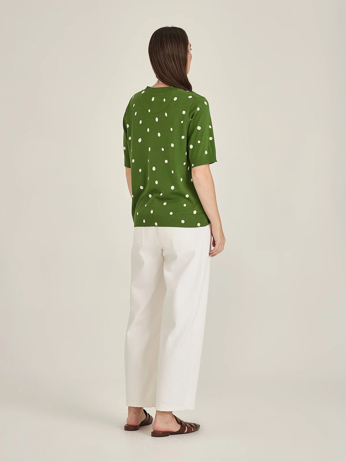 Sills Ava Spot Tee - Palm Green/Chalk
