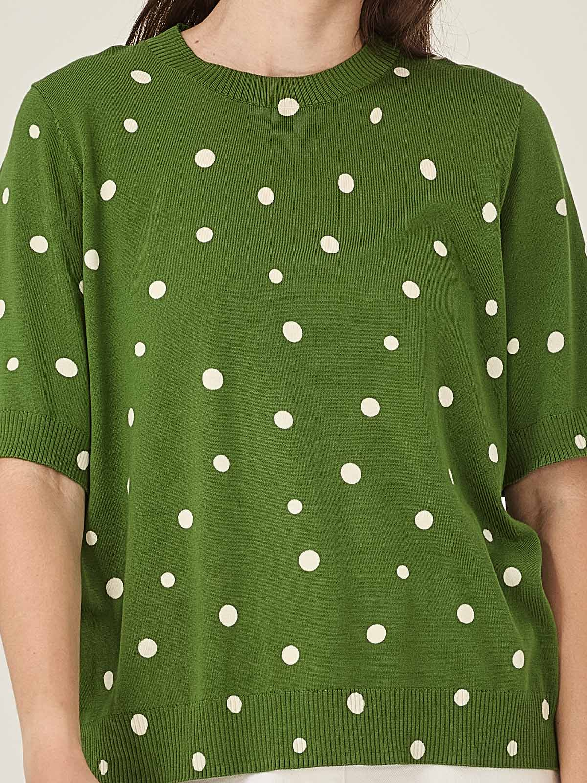 Sills Ava Spot Tee - Palm Green/Chalk