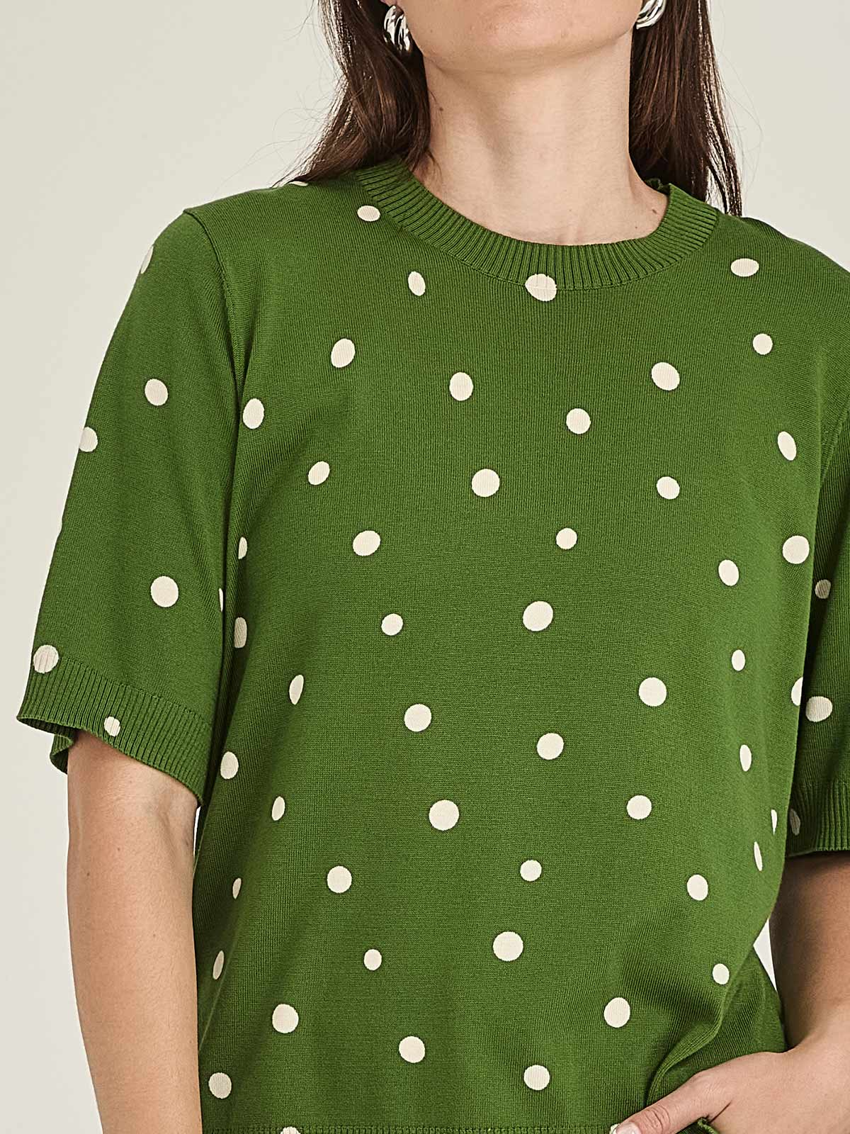 Sills Ava Spot Tee - Palm Green/Chalk