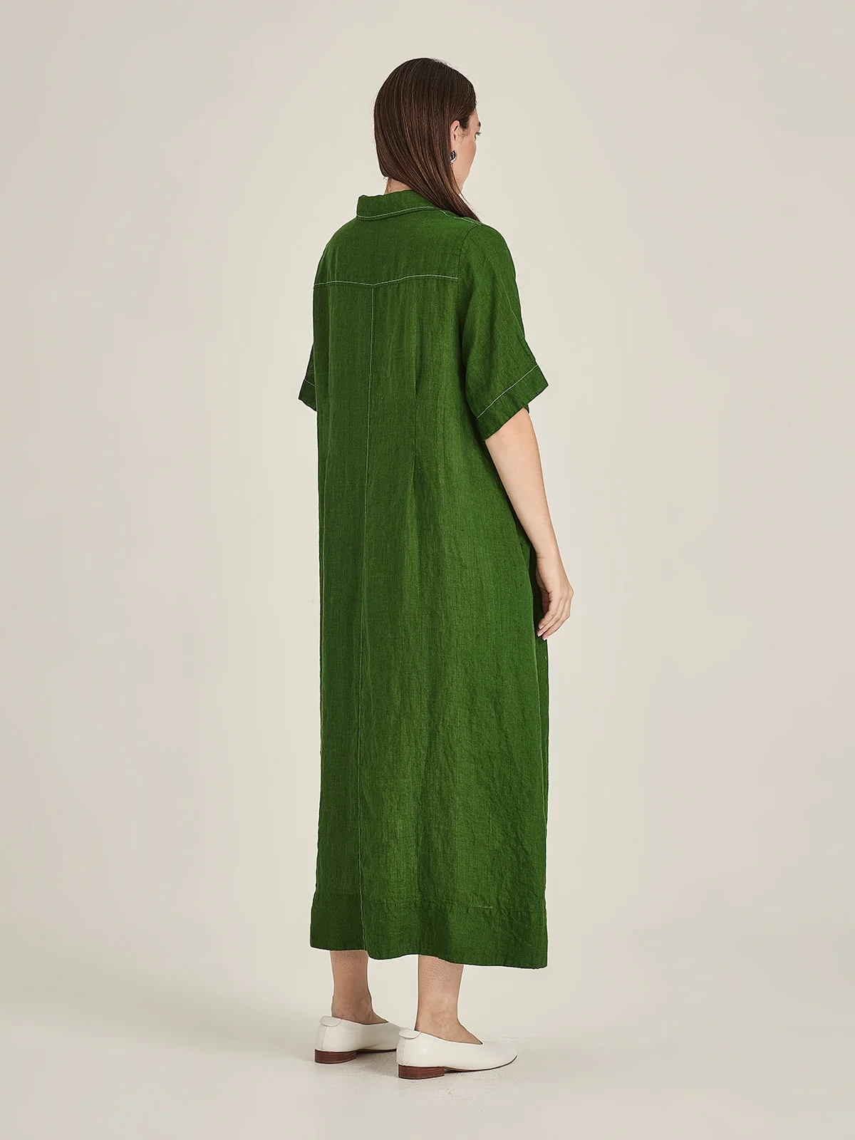 Sills Maddy Linen Dress - Palm Green