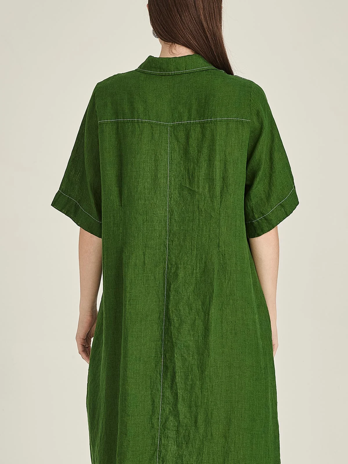 Sills Maddy Linen Dress - Palm Green