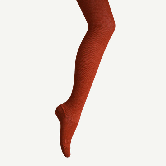 Lamington Merino Wool Textured Knit Tights - Spice