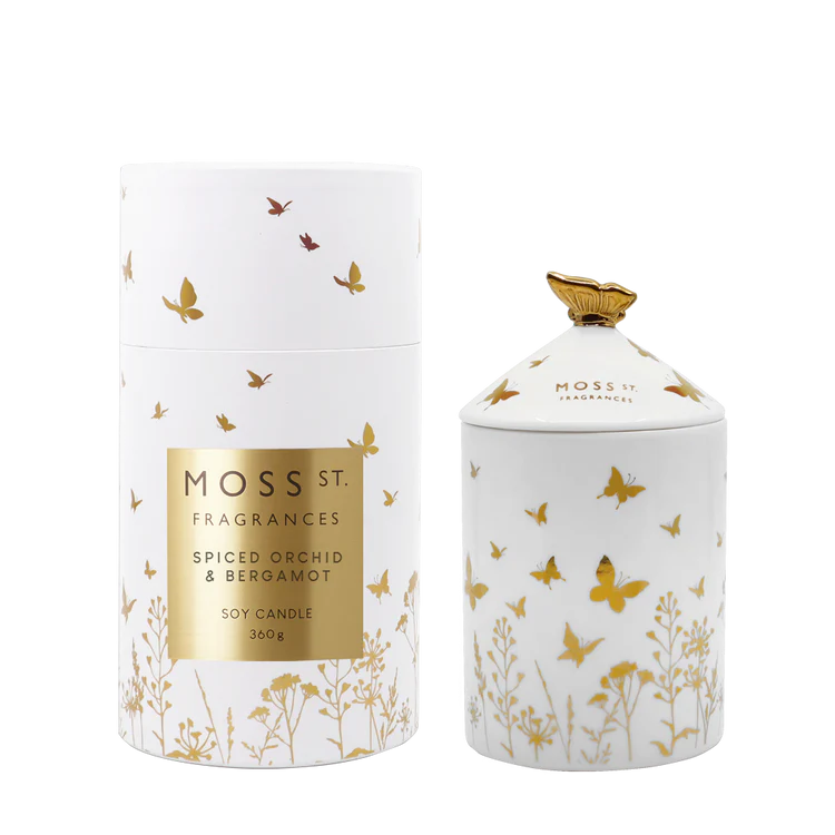 Moss St. Ceramic Large Candle 360g - Spiced Orchid & Bergamot