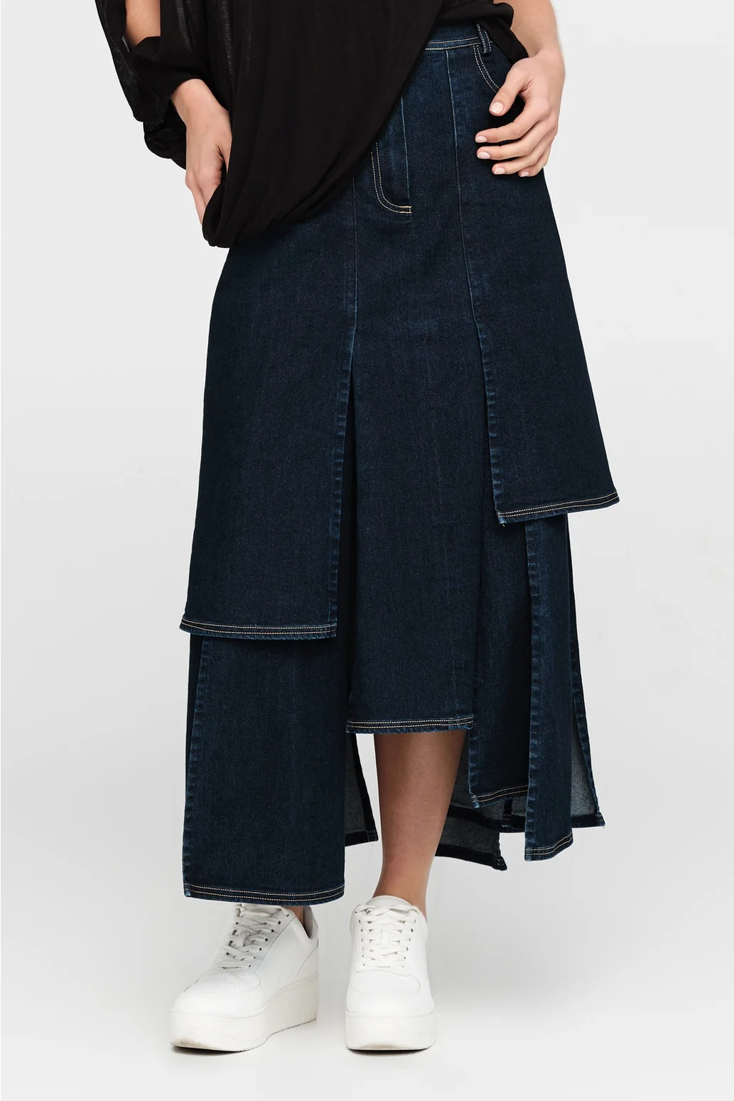 Taylor Splice Skirt - Indigo Denim