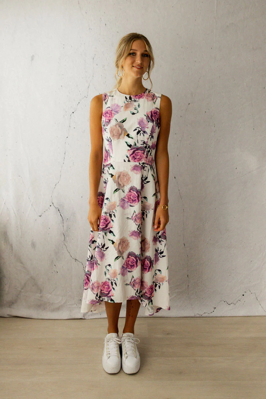 Mazu I Remember Midi Dress - Rose Pink Print