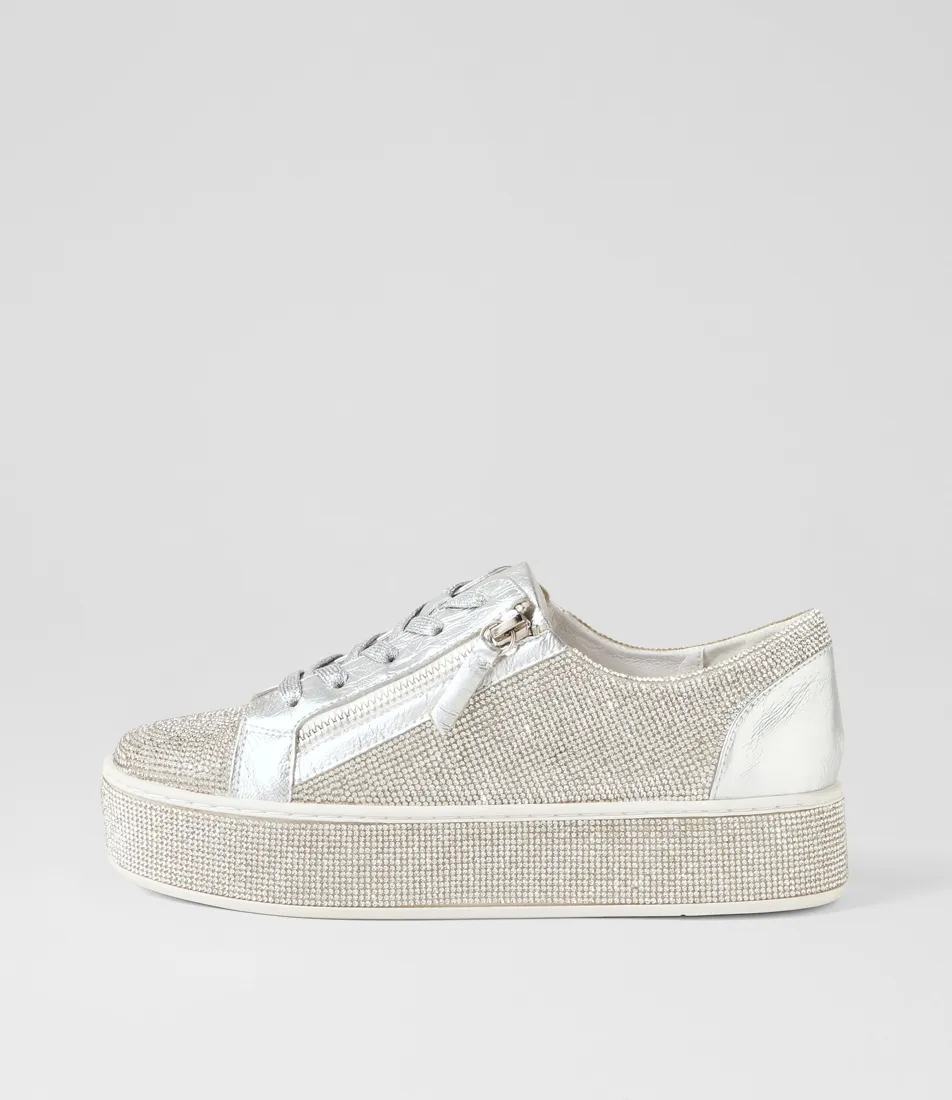 Top End Naura Sneaker - Silver Leather Jewels