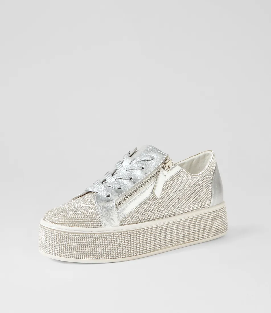 Top End Naura Sneaker - Silver Leather Jewels