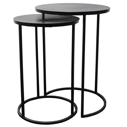 Le Forge Punto Nest of 2 Tables Black