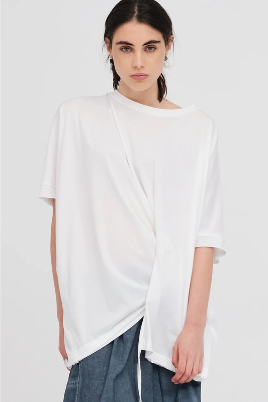 Taylor Tied Faction Tee - Ivory/Ivory