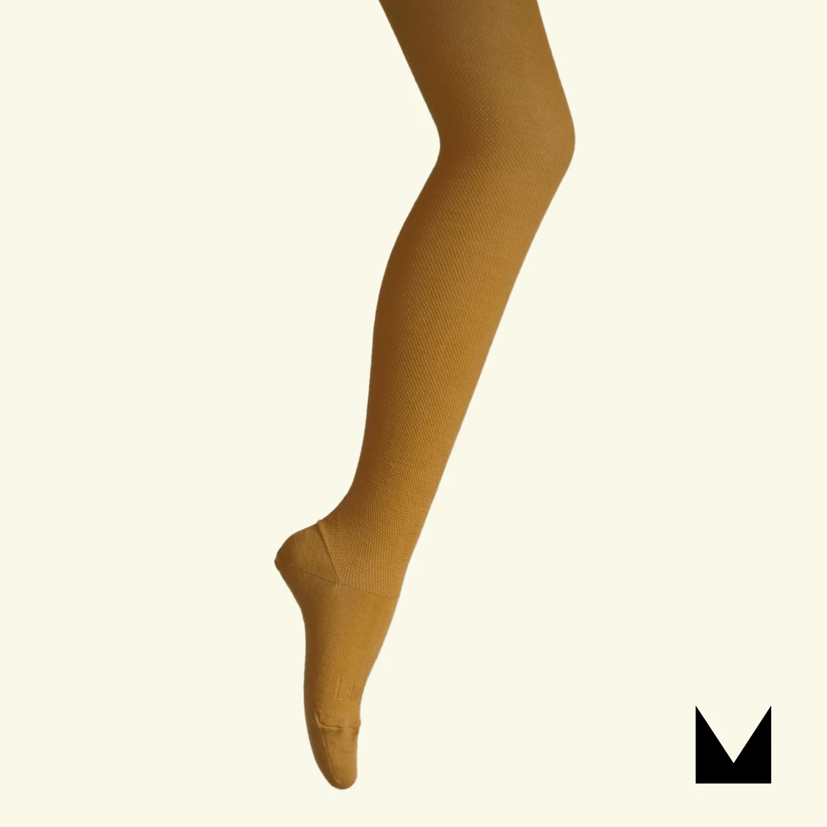 Lamington Merino Wool Textured Knit Tights - Tobacco