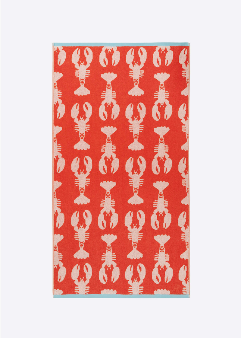 Anorak Organic Cotton Towels - Lobster
