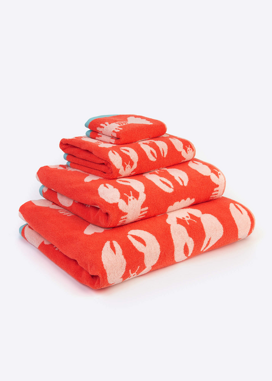 Anorak Organic Cotton Towels - Lobster