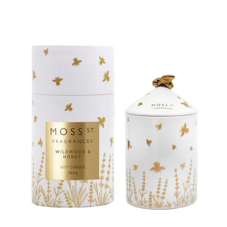 Moss St. Ceramic Large Candle 360g - Wildwood & Honey