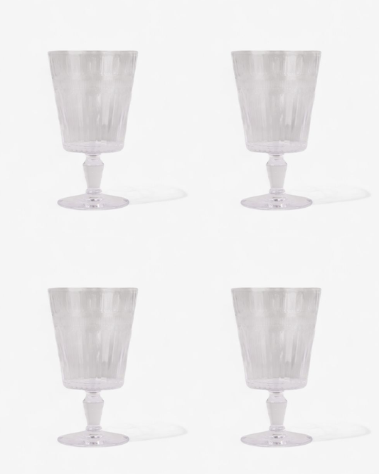 French Country Glow Goblet - Clear Set of 4