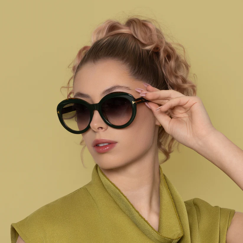 Happy To Sit On Your Face Vanilla Sunglasses - Moss