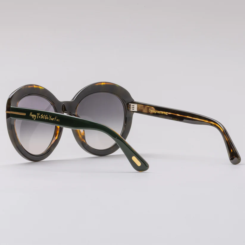 Happy To Sit On Your Face Vanilla Sunglasses - Moss