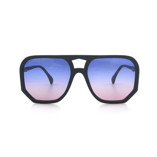 AGE Wager Sunglasses - Matt Black w Blue to Purple